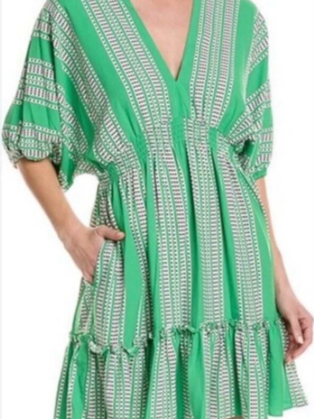 Taylor Green V-Neck Printed Women’s Dress